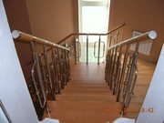 Лестницы комбинированные, нержавейка дерево, дуб, бук.