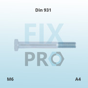 Болт c шестигранной головкой высокопрочный с неполной резьбой DIN 931 